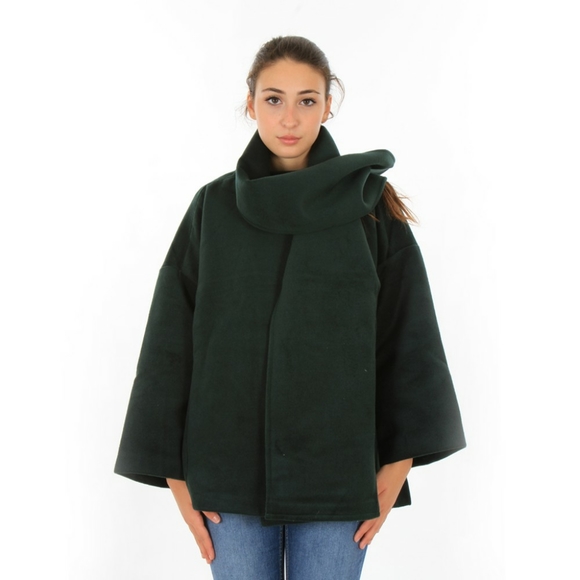 GREEN SHORT DROPPED SLEEVES COAT - Picture 3 of 4